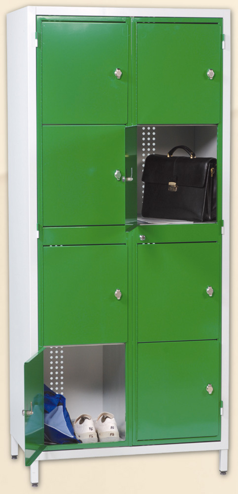 Armoire scolaire casier visitable 1 colonne 4 cases L45xP50xH180 cm