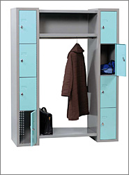 Armoire scolaire casier visitable 1 colonne 4 cases L45xP50xH180 cm